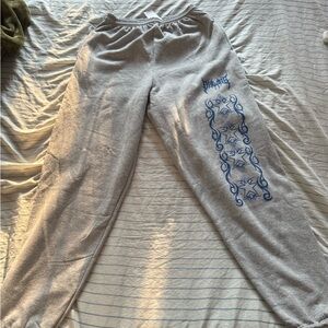 Gray Adult Dallas fleece Sweatpants with Blue Star Design